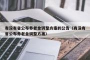 有没有省公布养老金调整方案的公告（有没有省公布养老金调整方案）