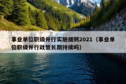 事业单位职级并行实施细则2021（事业单位职级并行政策长期持续吗）