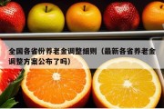 全国各省份养老金调整细则（最新各省养老金调整方案公布了吗）