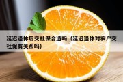 延迟退休后交社保合适吗（延迟退休对农户交社保有关系吗）