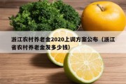 浙江农村养老金2020上调方案公布（浙江省农村养老金发多少钱）