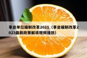 事业单位编制改革2021（事业编制改革2023最新政策解读视频播放）