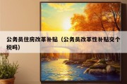 公务员住房改革补贴（公务员改革性补贴交个税吗）