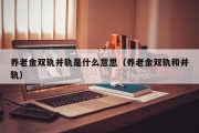 养老金双轨并轨是什么意思（养老金双轨和并轨）