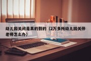 幼儿园关闭是真的假的（2万多所幼儿园关停老师怎么办）