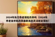 2024年执行养老保险改革吗（2024年养老金并轨改革最新消息灵活就业保险）