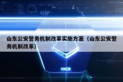 山东公安警务机制改革实施方案（山东公安警务机制改革）