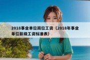 2018事业单位岗位工资（2018年事业单位薪级工资标准表）