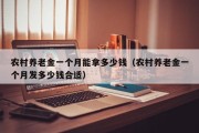 农村养老金一个月能拿多少钱（农村养老金一个月发多少钱合适）