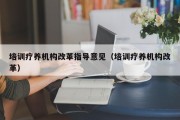 培训疗养机构改革指导意见（培训疗养机构改革）