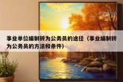 事业单位编制转为公务员的途径（事业编制转为公务员的方法和条件）