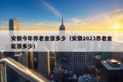 安徽今年养老金涨多少（安徽2023养老金能涨多少）