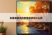 支原体肺炎的表现症状吃什么药