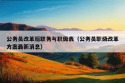 公务员改革后职务与职级表（公务员职级改革方案最新消息）