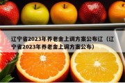 辽宁省2023年养老金上调方案公布辽（辽宁省2023年养老金上调方案公布）