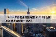 二0二一年养老金调整方案（2023年全国养老金上调细则一览表）