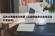 云南省地勘单位改革（云南地勘单位改革总体方案最新）