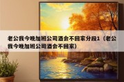 老公我今晚加班公司酒会不回家分段1（老公我今晚加班公司酒会不回家）