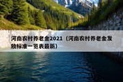 河南农村养老金2021（河南农村养老金发放标准一览表最新）