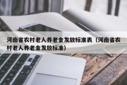 河南省农村老人养老金发放标准表（河南省农村老人养老金发放标准）