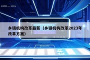 乡镇机构改革最新（乡镇机构改革2023年改革方案）