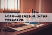 今年农民60岁养老每月多少钱（24年农民养老金上调多少钱）