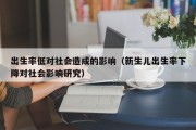 出生率低对社会造成的影响（新生儿出生率下降对社会影响研究）