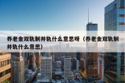 养老金双轨制并轨什么意思呀（养老金双轨制并轨什么意思）