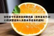 吉林省今年退休金调整方案（吉林省关于2023年调整退休人员基本养老金的通知）