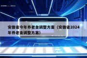 安徽省今年养老金调整方案（安徽省2024年养老金调整方案）