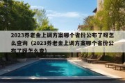 2023养老金上调方案哪个省份公布了呀怎么查询（2023养老金上调方案哪个省份公布了呀怎么查）