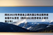 四川2023年养老金上调方案公布过度养老金是什么意思（四川2023年养老金上调方案公布）