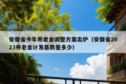 安徽省今年养老金调整方案出炉（安徽省2023养老金计发基数是多少）