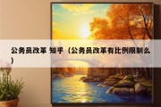 公务员改革 知乎（公务员改革有比例限制么）