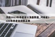 河南2023年养老金计发基数是_河南省2o21年养老金调整正策