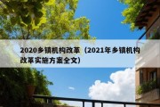 2020乡镇机构改革（2021年乡镇机构改革实施方案全文）