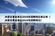 内蒙古事业单位2024年招聘岗位表公布（内蒙古事业单位2024年招聘岗位）