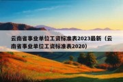 云南省事业单位工资标准表2023最新（云南省事业单位工资标准表2020）