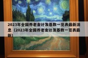 2023年全国养老金计发基数一览表最新消息（2023年全国养老金计发基数一览表最新）