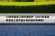 23省养老金上调方案出炉（2023年各省养老金上调方案公布的省份有哪些）