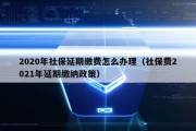 2020年社保延期缴费怎么办理（社保费2021年延期缴纳政策）