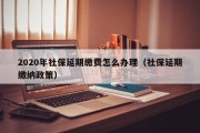 2020年社保延期缴费怎么办理（社保延期缴纳政策）