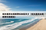 城乡居民社保缴费标准是多少（城乡居民社保缴费年限规定）