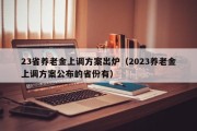 23省养老金上调方案出炉（2023养老金上调方案公布的省份有）