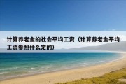 计算养老金的社会平均工资（计算养老金平均工资参照什么定的）