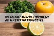 警察工资改革方案2020除了涨警衔津贴丕涨什么（警察工资改革最新动态消息）