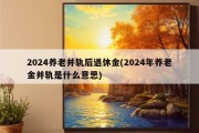 2024养老并轨后退休金(2024年养老金并轨是什么意思)