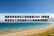 陕西省事业单位工资标准表2020（陕西省事业单位工资标准表2022及薪级对照表）