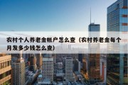 农村个人养老金帐户怎么查（农村养老金每个月发多少钱怎么查）