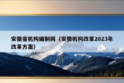 安徽省机构编制网（安徽机构改革2023年改革方案）